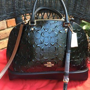 COACH BLACK PATENT LEATHER EMBOSSED